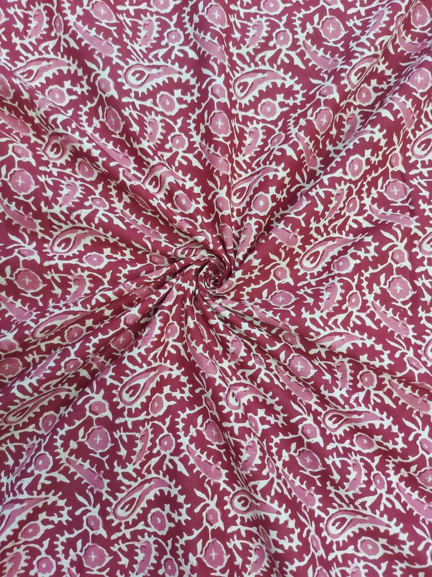 Pink Base Cotton Fabric