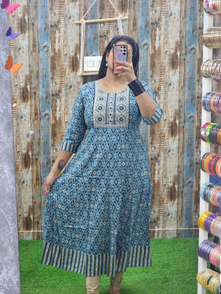 Greyish Anarkali abak57