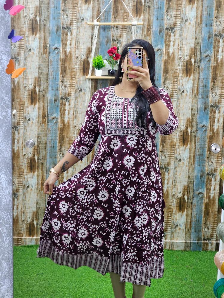 Rayon Anarkali Floral abak80
