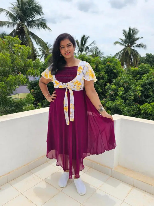Georgette Smocking Dress ABO9