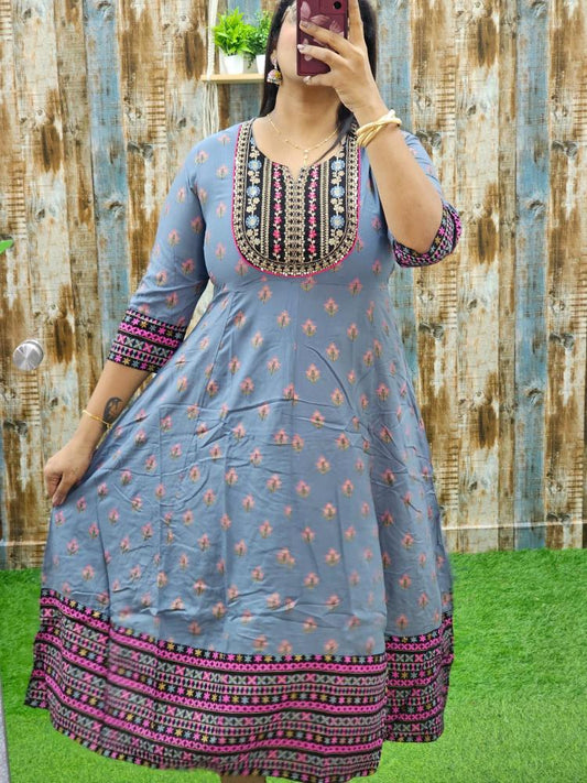 Grey Anarkali abak69