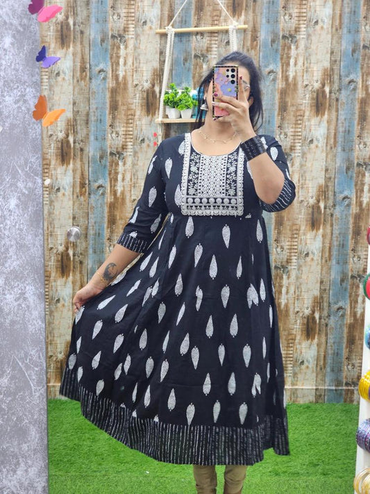 Black and White Anarkali ABAK4