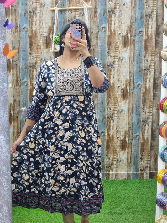 Blue Floral Anarkali abak1