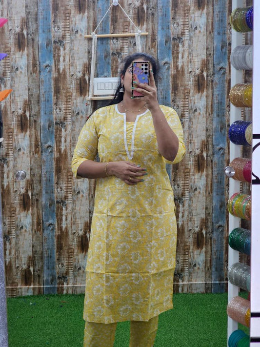 Cotton Lace 2 Pc Suit Aby70