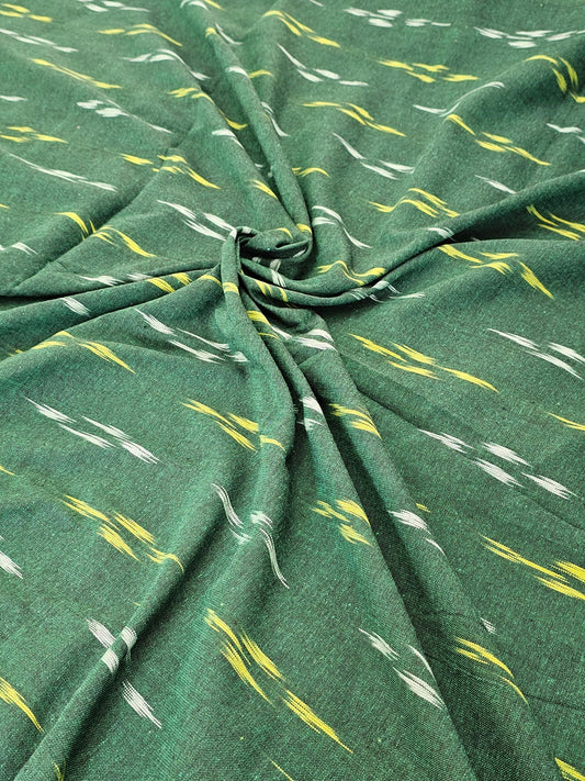 Ikkat Fabric Green Lemon Yellow