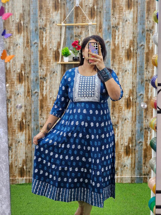 Blue Base Anarkali abak72