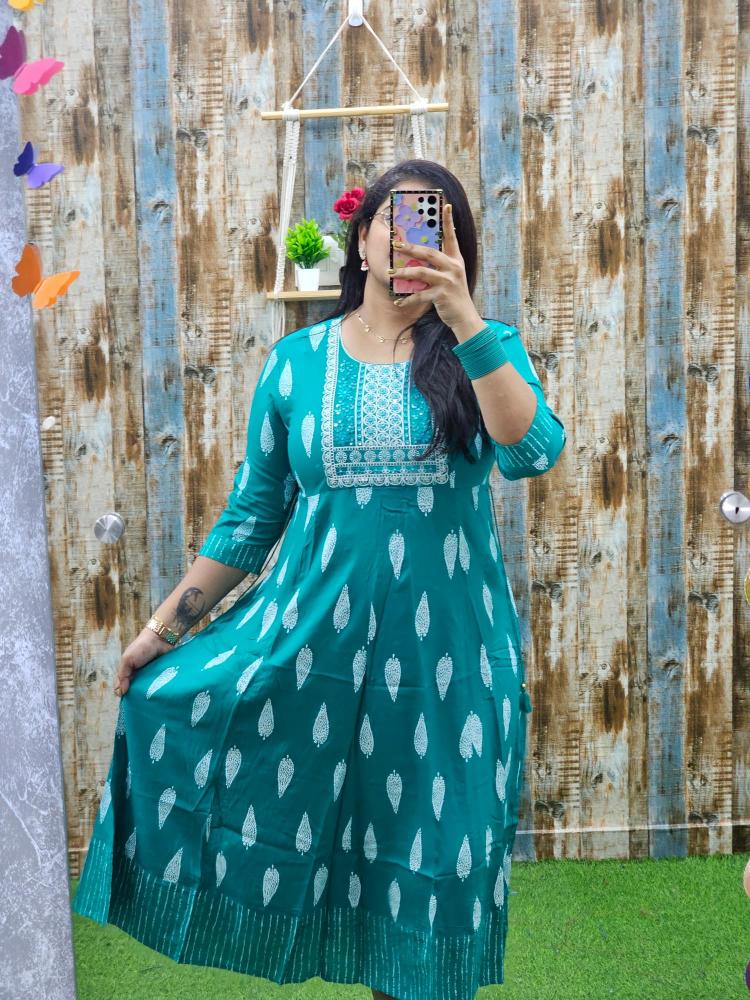 Rayon Printed Anarkali abak17