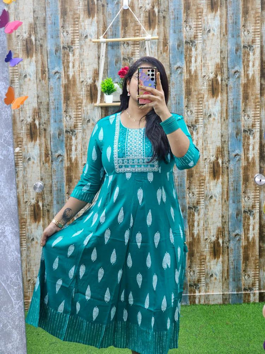 Rayon Printed Anarkali abak17