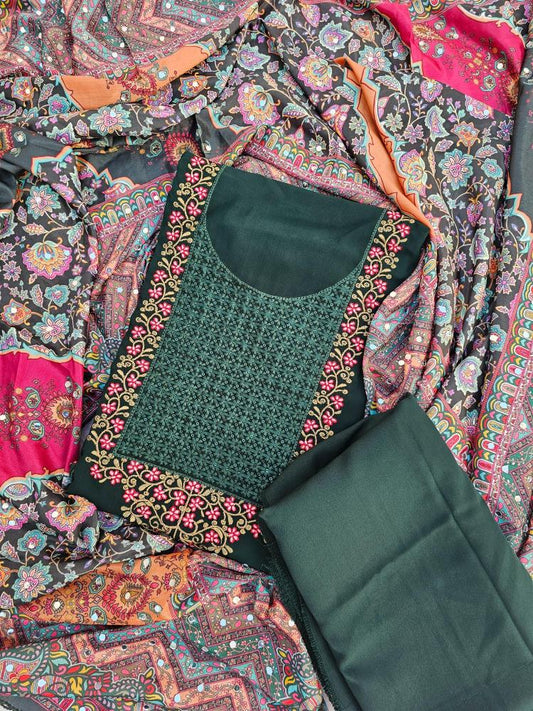 Green Unstitched Material ABSM6